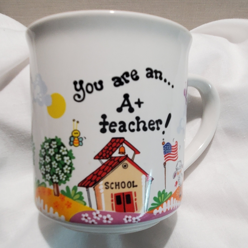 Vintage George Good Message Mug A+ Teacher Ceramic Mug 1985